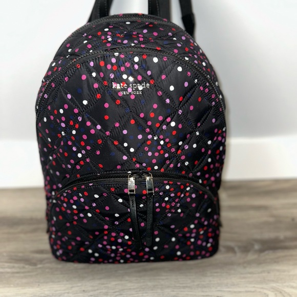 SOLD ✅Kate Spade Karissa Nylon Quilted Festive Confetti Backpack - Picture 3 of 10